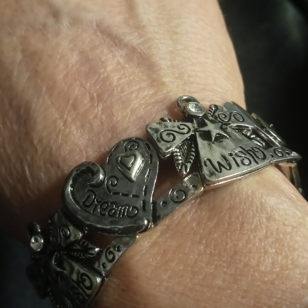 Hearts & angels wish & dream expandable bracelet
